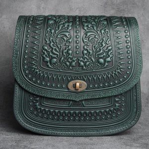 Ladies' Large Green Crossbody Bag